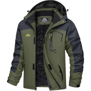 ❤️Men's Water Resistant Fleece Lined Winter Coats Windproof Warm Snow Ski Jacket